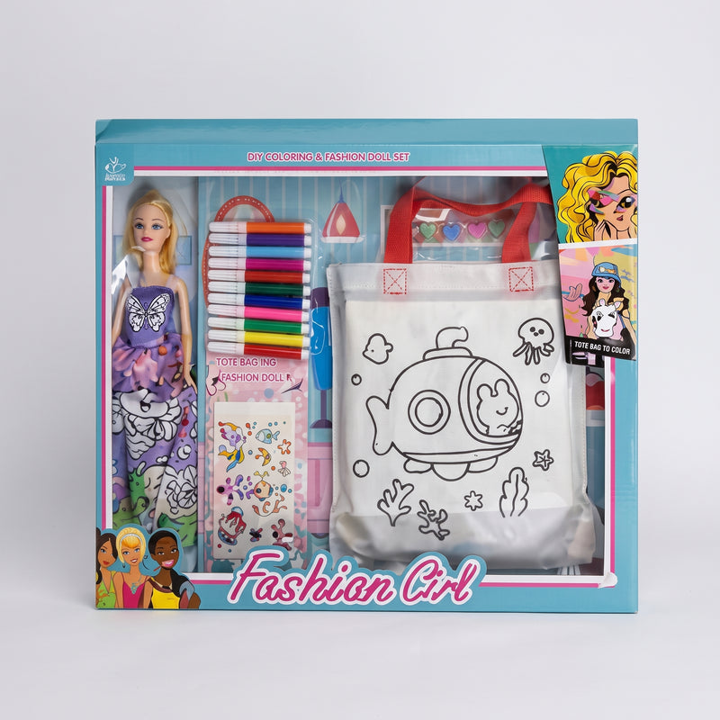 DIY Coloring Fashion Doll Set