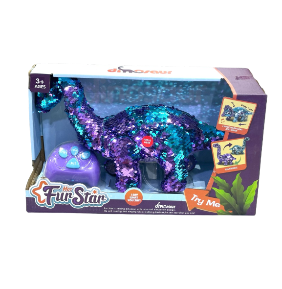 Dinosaur Toy with Colour-Changing Sequins