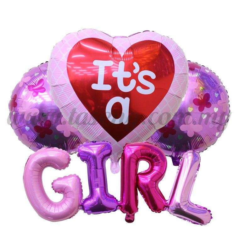 4pcs Birthday Barty Decorations Kids It's a Girl Boy Foil Balloon Baby Shower Globos Gender Reveal Party Helium Ballon