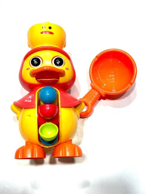 Duck Bath Toys for Kids, Water Ball Drop Toy Set, 2-Pack with Scoops, Red and Green