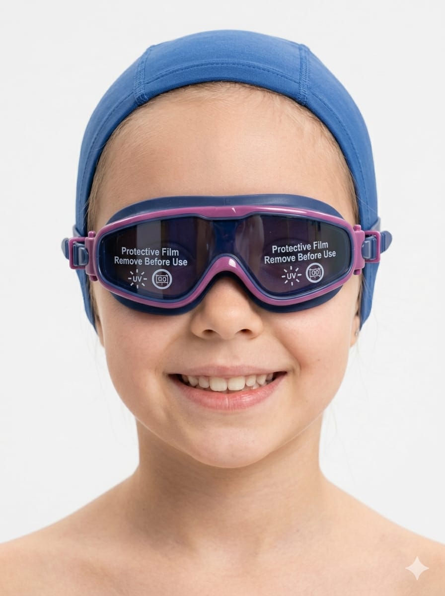 Kids' Panoramic Anti-Fog Swimming Goggles with Mirrored Lenses