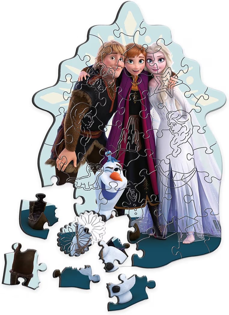 TREFL Favorite Frozen Wooden Contour Puzzle 50-Pieces