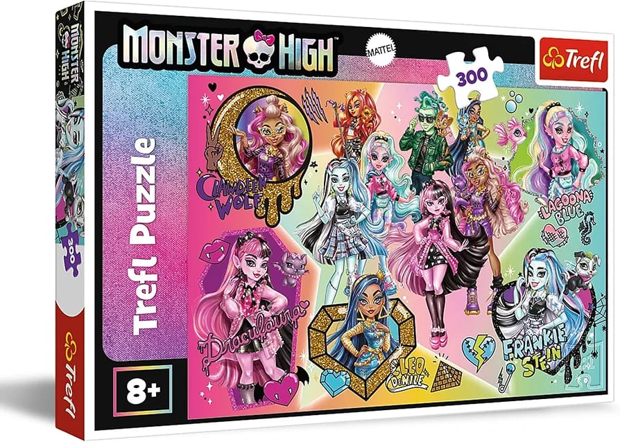 Trefl - Monster High, Cheer Zombies! - بازل 300 قطعة - أحاجي ملونة مع الدمى، ترفيه إبداعي، لعبة للأطفال من 8 سنوات