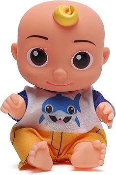 Baby Doll with Print T-Shirt and Orange Shorts, Interactive Toy