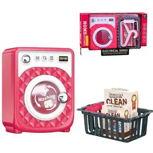 Toy Washing Machine Set with Laundry Basket