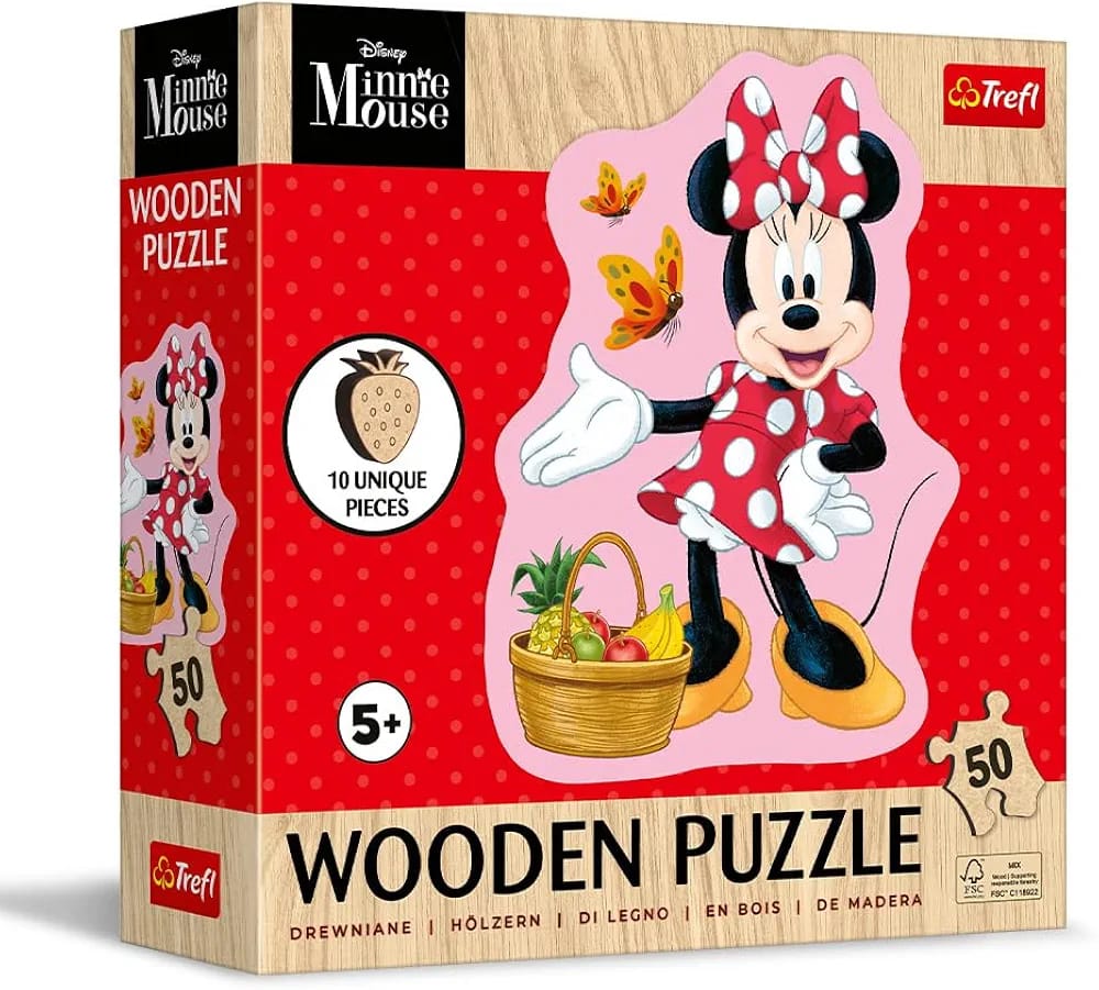 Trefl - Wooden Puzzle: Disney Minnie the Funny Minnie - 50 Pieces