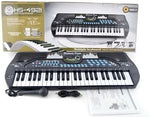 Electronic Keyboard Piano, 49Keys, with Microphone and Music Stand, Black