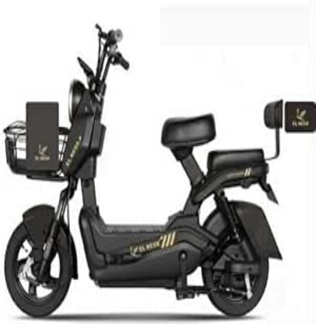 E-Bike, Rear Basket/Box, E Scooter with Seat for Commuter/Urban travel /3 Gears LED BY HAPPY KIDDO