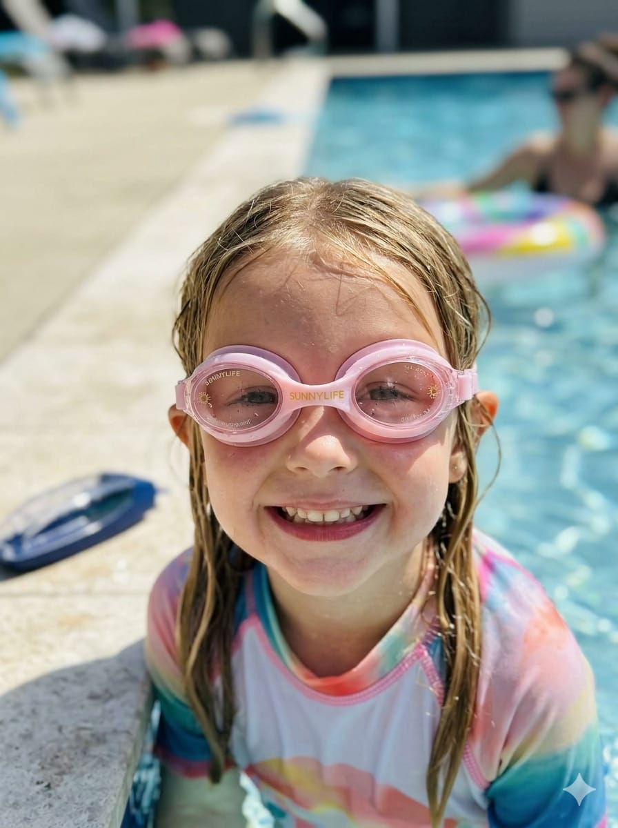 Kids' Anti-Fog Adjustable Swimming Goggles with Protective Travel Case