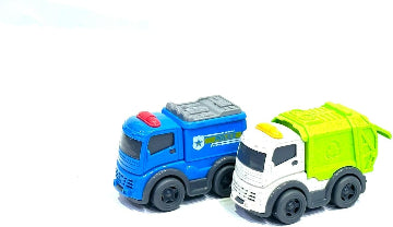 Car Bioplastic Toy Trucks Set, 2 Pack, Recycling and Police Vehicles, Made from Wheat Straw, 18+ Months