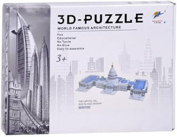 Puzzle US Capitol Building, World Famous Architecture Model Kit, Ages 3+, Educational Assembly Toy