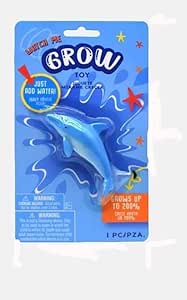 Grow in Water Sea Animals Toy Set, 6 Pieces Including Dolphin, Shark, Stingray, Turtle, Starfish, 200% Growth, 22x13 cm Package