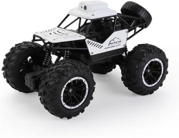 Rock Crawler RC Monster Truck, 6-Wheel Drive, All-Terrain Vehicle, White and Black