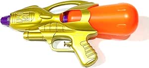 Gold Water Pistol , Orange and Green Water Tanks