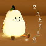 OVIARA Pear Silicone Lamp for Girls Boys Baby Room Decor, Cute Nursery Décor Gifts Silicone Night Light for Bedroom 7 Color Change LED Lamp