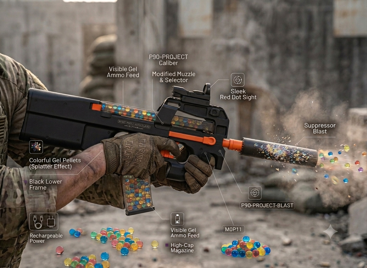 P90 / electric toy gun that shoots water gel balls 🤩🔥💣