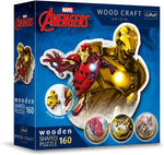 TREFL Brave Iron Man Wooden Shaped Puzzles 160-Pieces, Multicolor