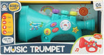 Baby Musical Trumpet Toy with Lights and Songs, Interactive Learning Instrument, Turquoise
