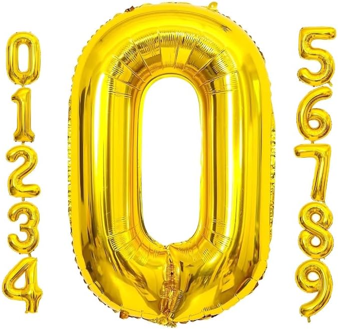 32-inch gold number balloons