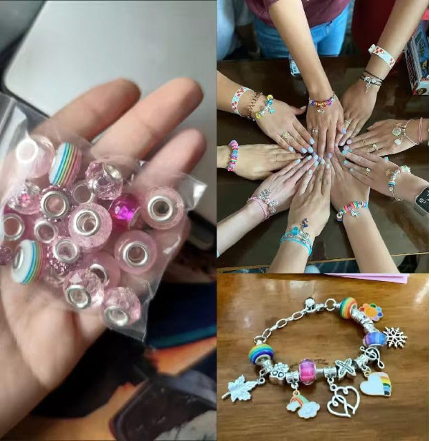 Clay Beads Bracelet Making Kit, Friendship Bracelet Making Kit Flat Round Polymer Clay Beads Spacer Heishi Beads for Jewelry Earrings Making with Pendant Charms Kit for Girls Adults