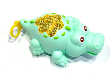 Cute Baby Crocodile Bath Toys, Colourful Floating Animals with Hanging Loop (green)