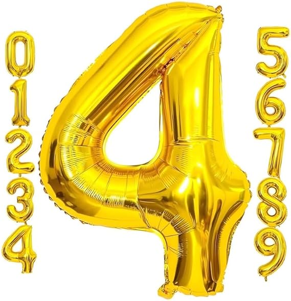 32-inch gold number balloons