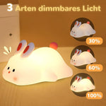 Umikk Soft Touch Silicone Rabbit Night Lamp, USB Rechargeable LED Night Light, Warm Glow, Dimmable, Touch Control, BPA-Free Silicone, Perfect for Children's Room, Bedside Lamp
