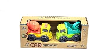 Car Bioplastic Construction Toy Trucks Set, 2 Pieces, Made from Wheat Straw, 18+ Months