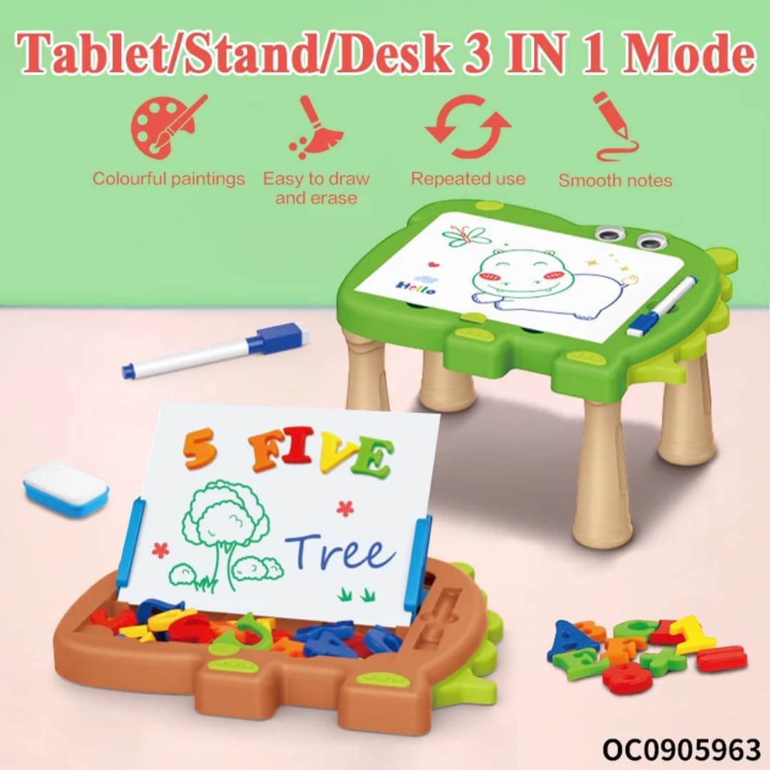 2-in-1 Kids Drawing Board Set, Magnetic Letters and Numbers