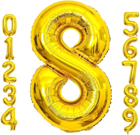 32-inch gold number balloons
