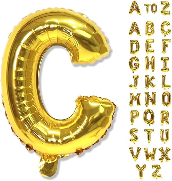 Gold Helium Foil Balloons Letters