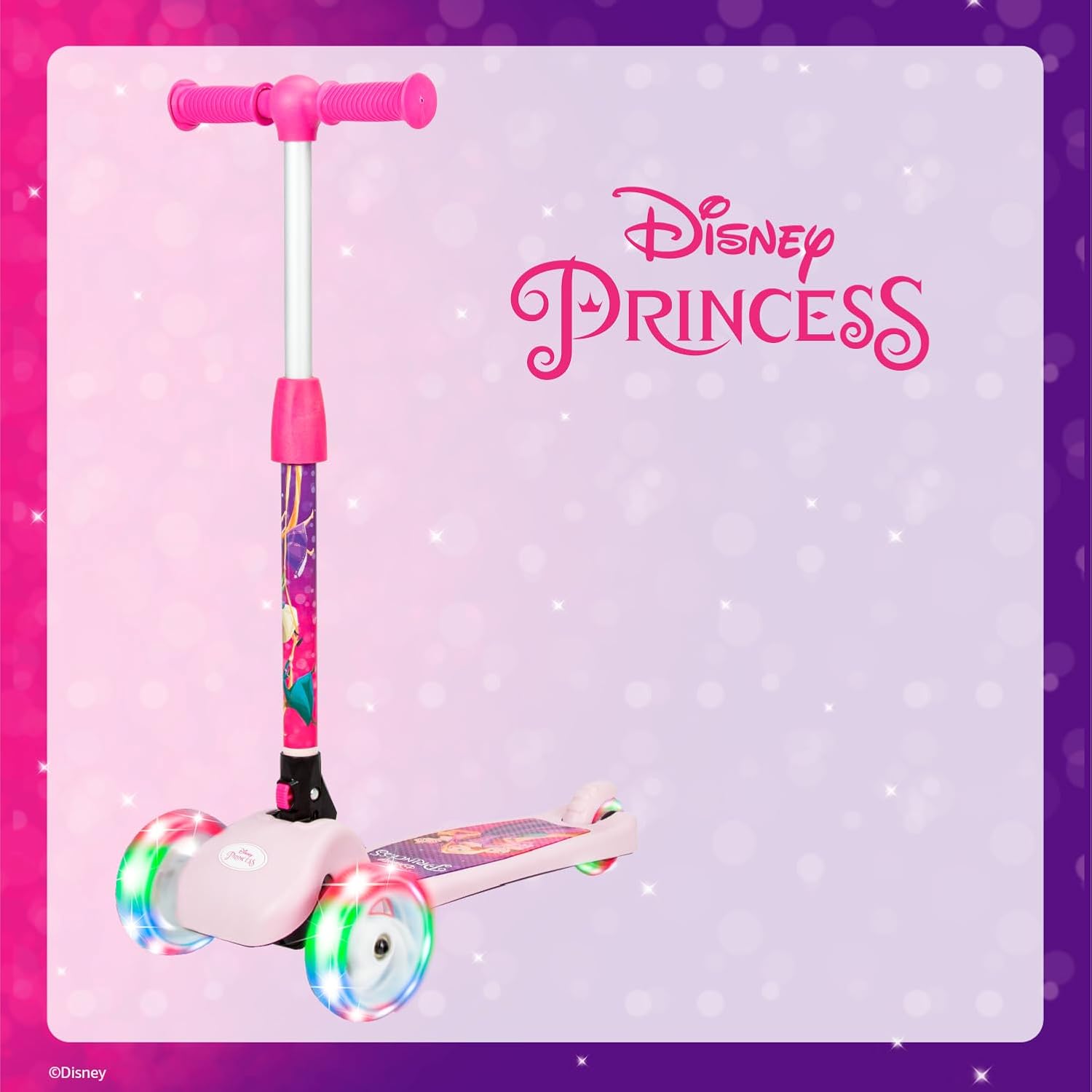 SPARTAN Disney Princess 3 Wheel Light Up Scooter for Kids