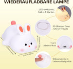 Umikk Soft Touch Silicone Rabbit Night Lamp, USB Rechargeable LED Night Light, Warm Glow, Dimmable, Touch Control, BPA-Free Silicone, Perfect for Children's Room, Bedside Lamp