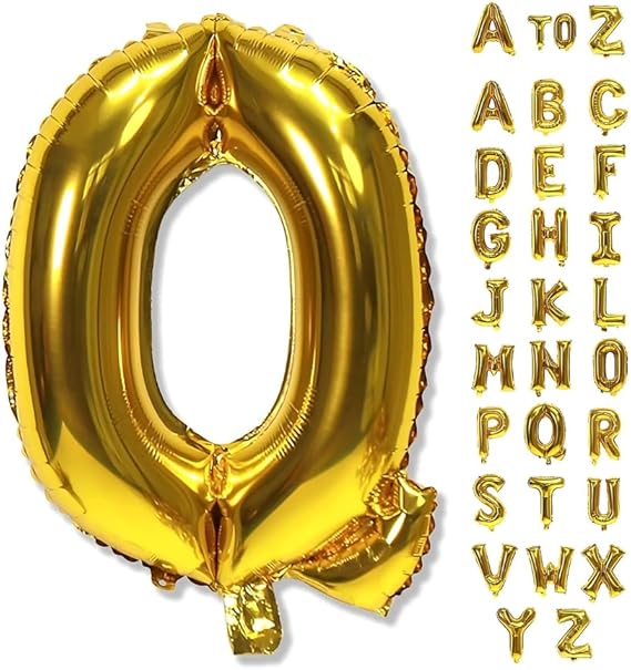 Gold Helium Foil Balloons Letters