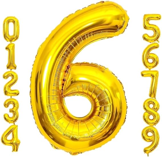 32-inch gold number balloons