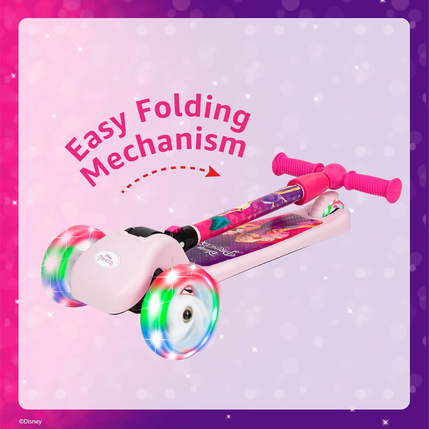 SPARTAN Disney Princess 3 Wheel Light Up Scooter for Kids