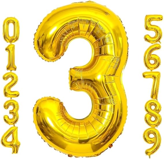 32-inch gold number balloons
