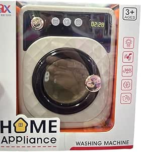 Home Appliance Kids Toy Washing Machine, Electronic Pretend Play Set with Digital Display, Ages 3+