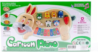 Plastic Musical Learning Piano With Lights And Six Kinds Of Animal Sounds For Kids - Multi Color