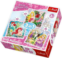 Disney Princess 3-in-1 Jigsaw Puzzle 20-36-50 Pieces