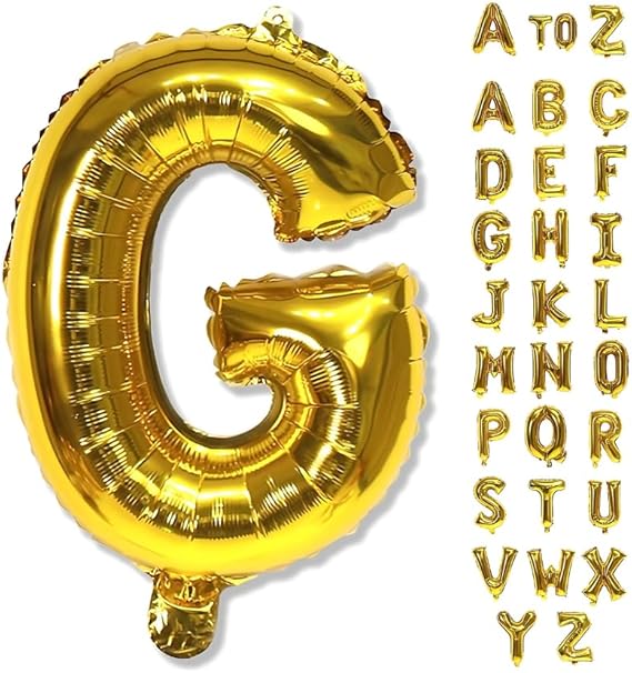 Gold Helium Foil Balloons Letters