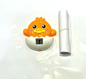 Digital Baby Timer with Cute Chick Design, LCD Display, White and Orange