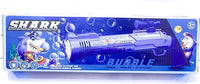 Shark Bubble Gun for Kids, Battery-Operated Bubble Blower, Ages 3+, Blue
