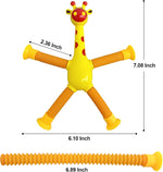 TOMFANCY Suction Cup Pop Tubes Giraffe Toy 4PCS, Telescopic Sensory Fidget Toys Funny Shape Changing for Kids Boys Girls Adult Giraffe