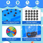 Necdeol Magnetic Chess Game, Magnetic Chess Game, Battle Chess with Magnetic, Travel Chess Magnetic, Puzzle Checkers Game, Portable Chessboard Party for Family Reunion (B)