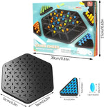 Chain Triangle Chess Game, Territory Capture Family Game, Triggle Rubber Band, 2 to 4 Players, Ages 3+ (1set)