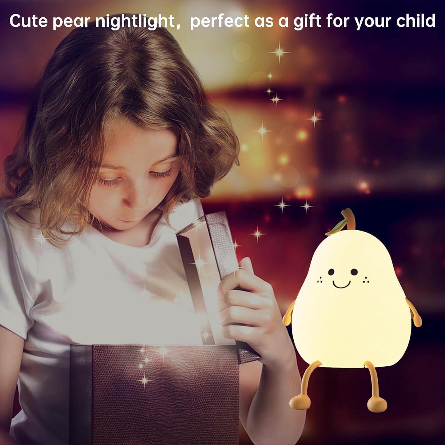 OVIARA Pear Silicone Lamp for Girls Boys Baby Room Decor, Cute Nursery Décor Gifts Silicone Night Light for Bedroom 7 Color Change LED Lamp