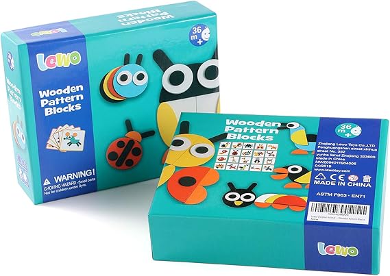 Wooden geometric puzzle blocks