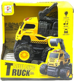 Balha Toys Building Truck, Die-Cast Construction Vehicle with Lights and Music, Yellow