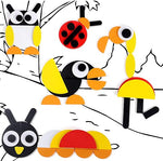 Wooden geometric puzzle blocks